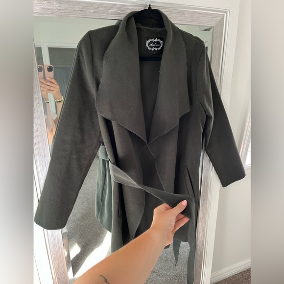 TIE FRONT WATERFALL COAT - Picture 2 of 4